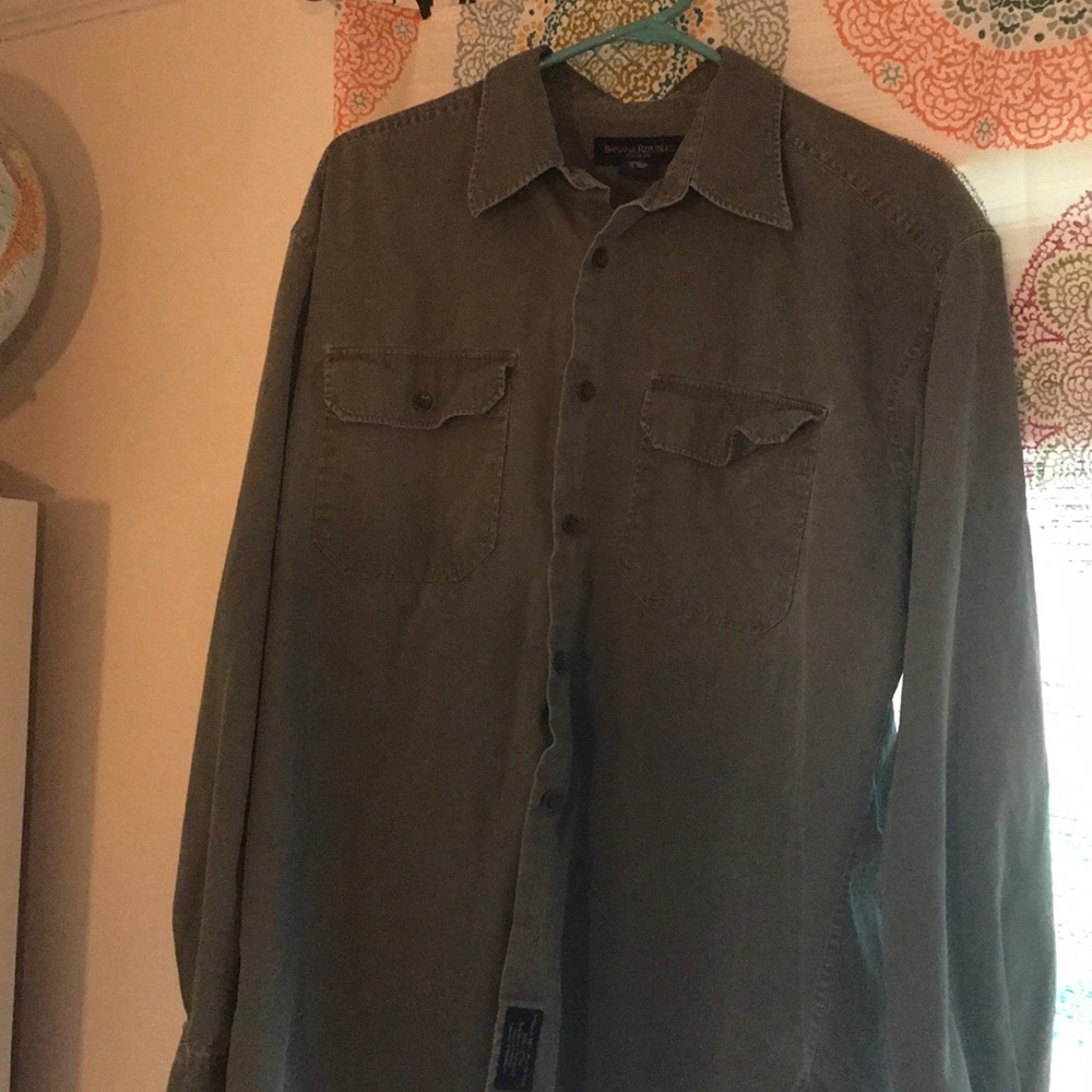 Banana republic military style shirt large!